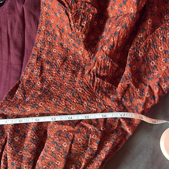 Sophia Tie-Front Midi Dress in Teaberry Floral Elegant Brown Midi Dress - Picture 11 of 12